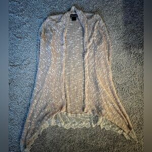 Wet Seal Beige Lace Cardigan